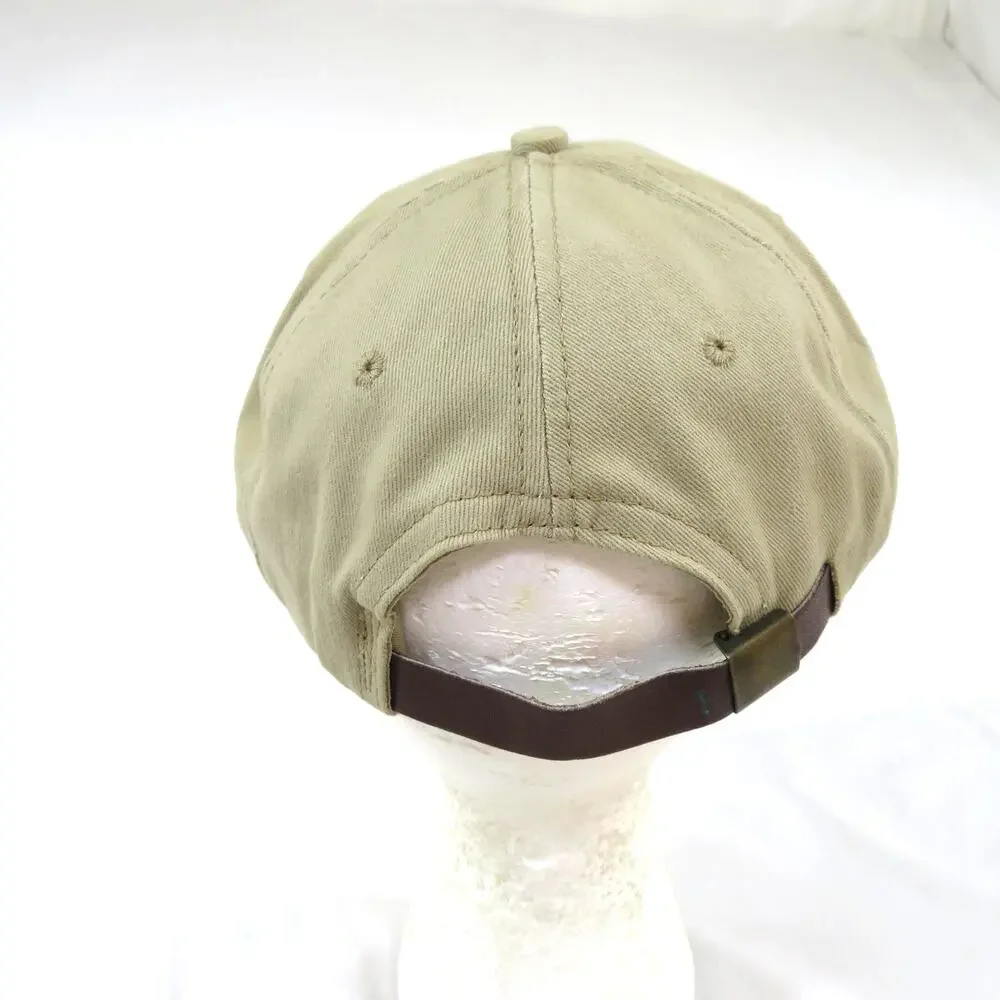 Mount St Helens Dad Hat Suede Leather Bill Beige Brown Slide Lock Cap 1990s